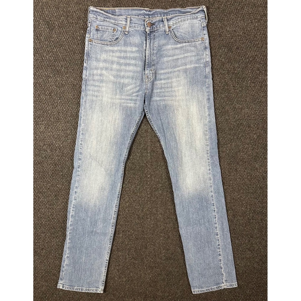 Levi's 505 Jeans Mens 33x34 Regular Fit Straight Leg Light Wash Stretch Denim